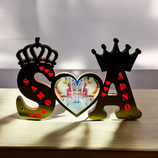 Golden Acrylic Alphabetic Frame with Names