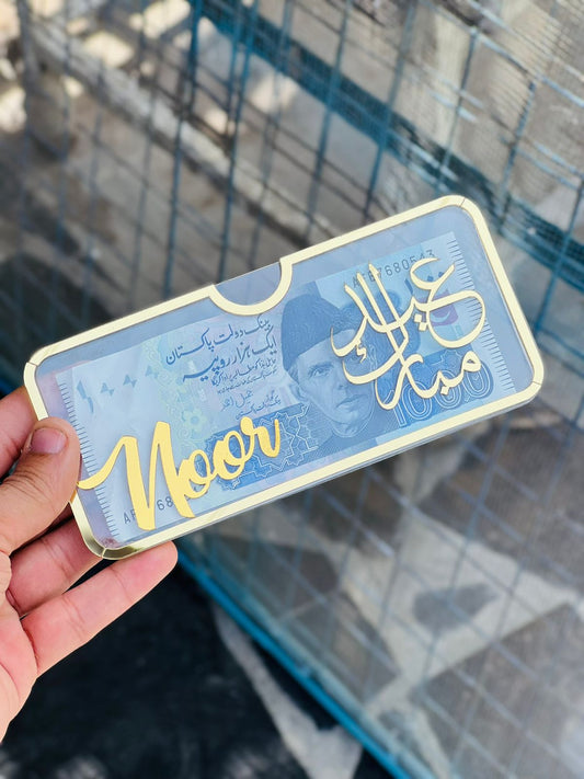 Eid Mubarik envelope with name