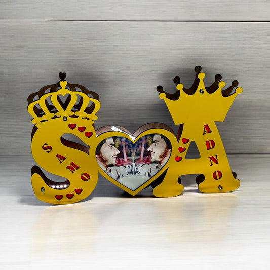 Golden Acrylic Alphabetic Frame with Names