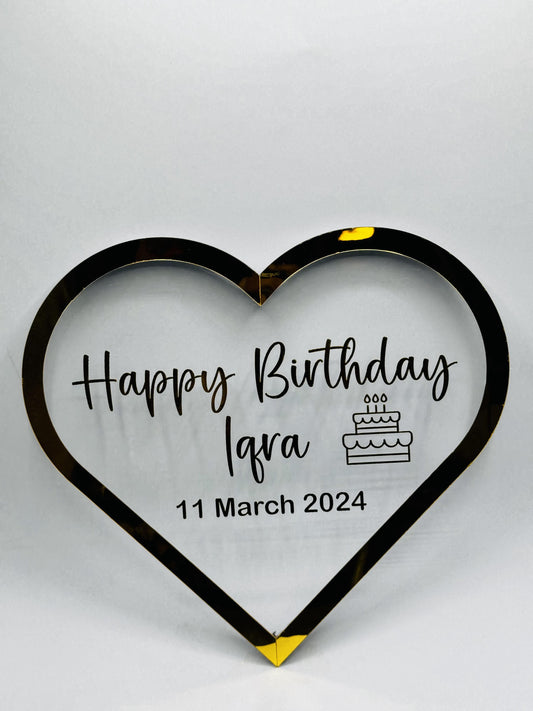 Acrylic Birthday Heart Frame